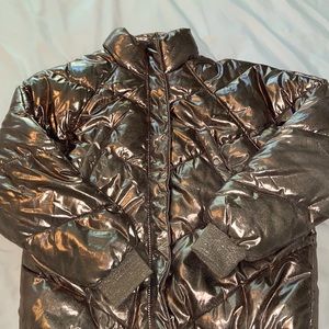 H&M Metallic Rose Gold Puffer Jacket